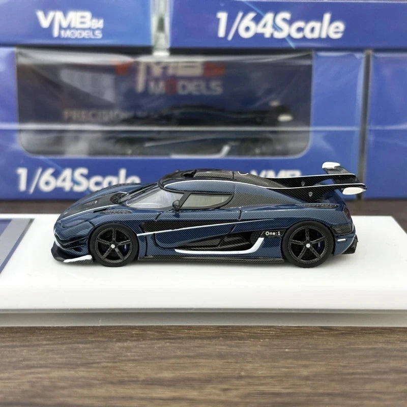 Ready stocks VMB 1/64 ONE1 Carbon Blue Collection Gift Scale Model Car