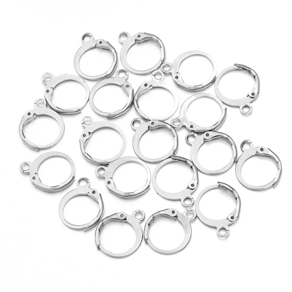20pcs/lot Stainless Steel Ear Hook Round Earring Hooks Earwire For DIY Jewelry Making Earrings Findings Supplies Accessories