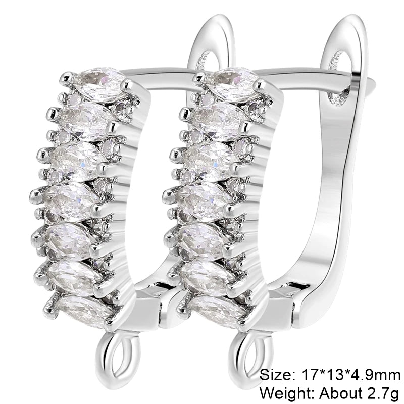 Juya 2 Pairs Wholesale 18K Gold Plated Copper Fastener Shvenzy Earring Hooks Accessories For DIY Fashion Women's Earrings Making