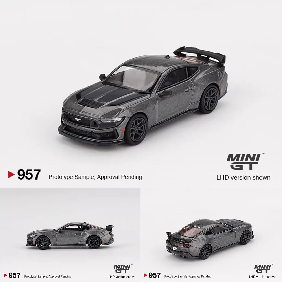 In Stock MINIGT 957 1:64 Ford Mustang Dark Horse 2024 Carbonized Gray Diecast Car Model Collection Toys
