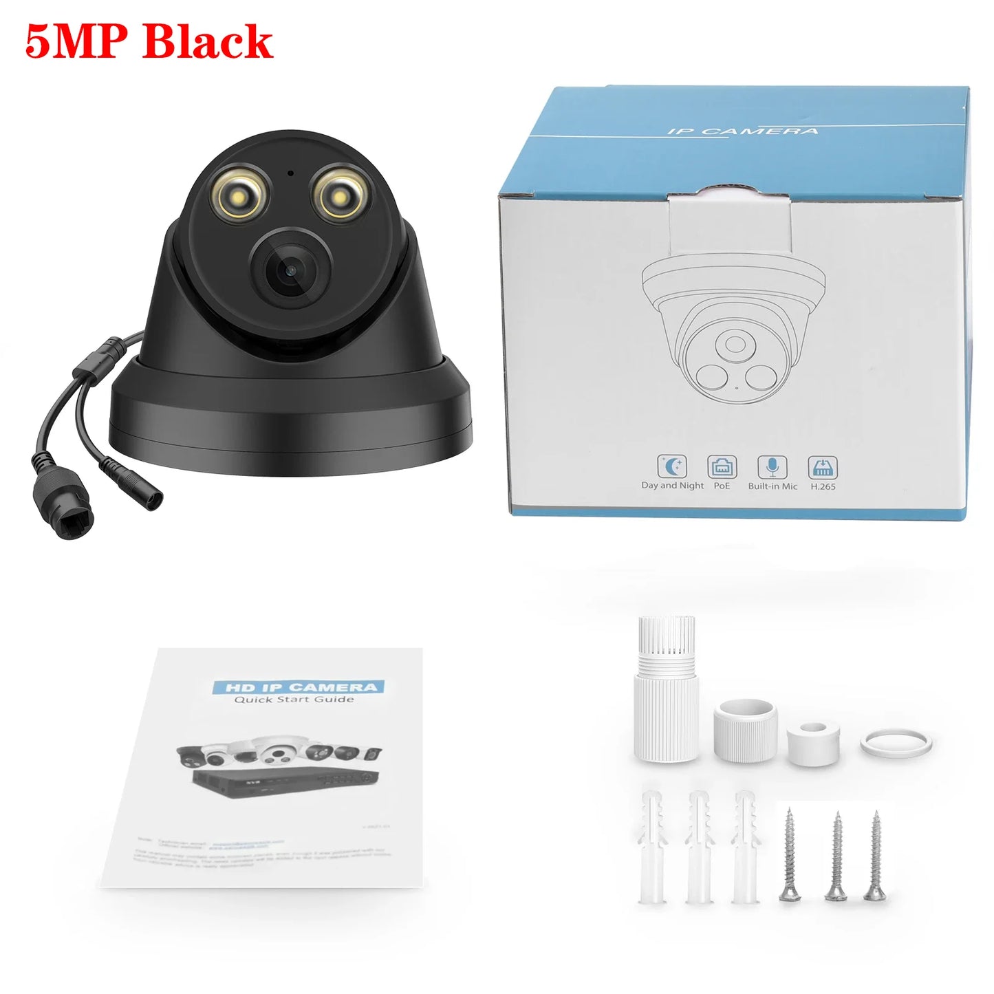 Hikvision Compatible 5MP 8MP 4K ColorVu Dome POE Home IP Camera IR Full Color Night Vision Built-in Mic CCTV Surveillance Video