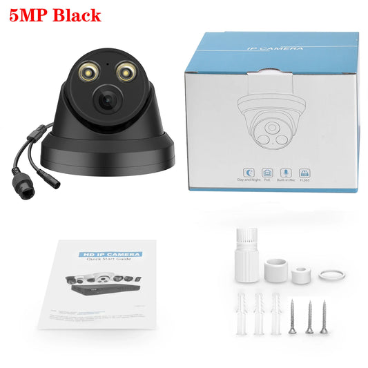 Hikvision Compatible 5MP 8MP 4K ColorVu Dome POE Home IP Camera IR Full Color Night Vision Built-in Mic CCTV Surveillance Video