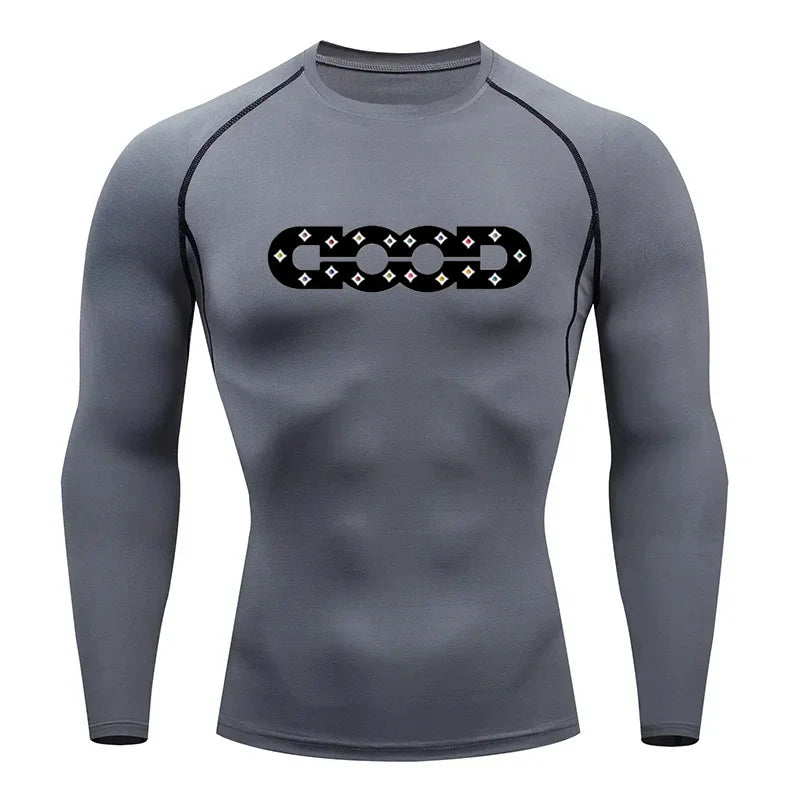Men's Tight T-Shirt Running Compression Compression T Shirt Gym Fitness Jogging Long Sleeve Male Casual Shirt Tops
