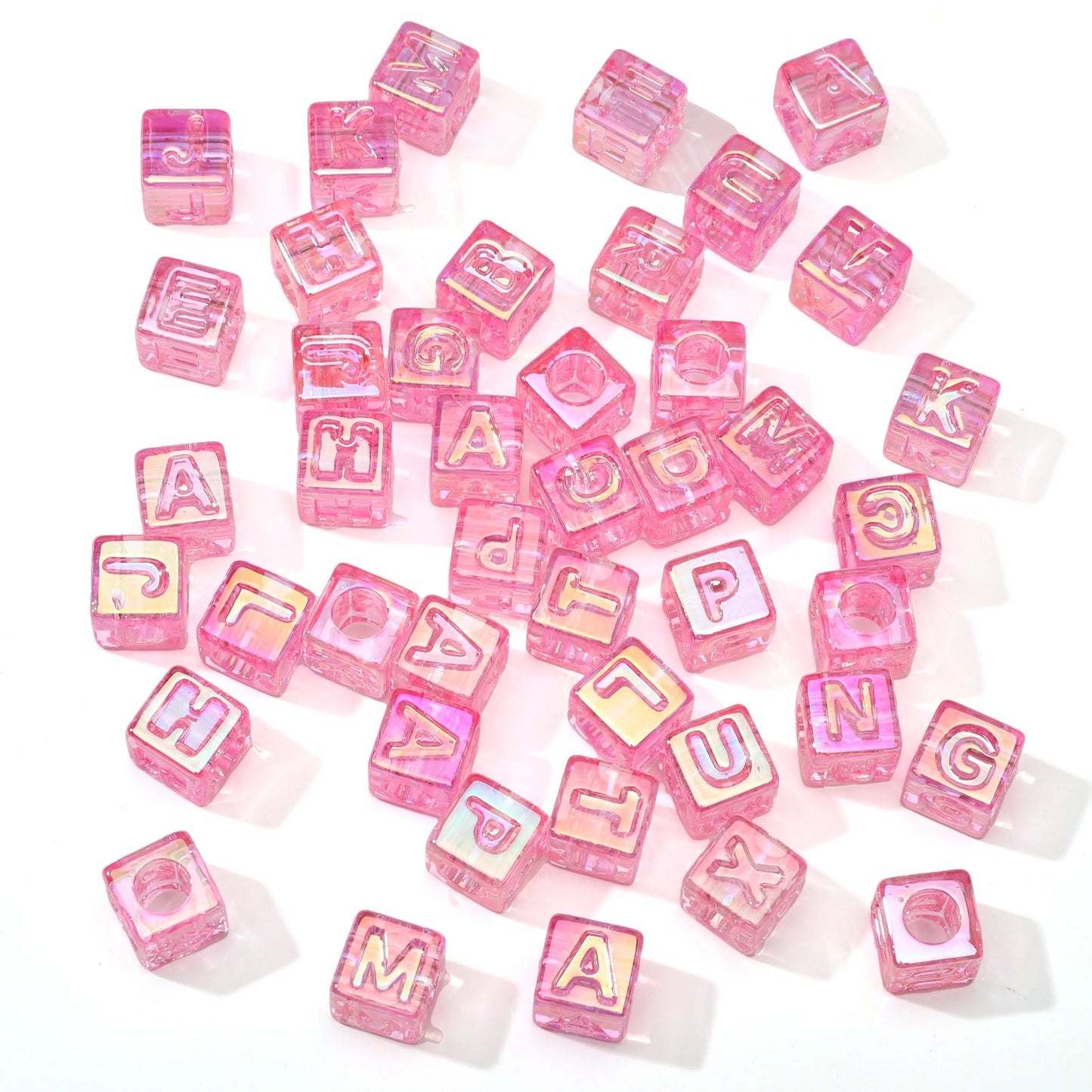 10Pcs beading Colorful Clear Letter Beads Acrylic UV Letter Beads Spacer Beads Girls Gifts Jewelry Making DIY Accessories