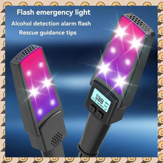 A003 2 In 1 Handheld Breathalyzer Digital Breath Alcohol Tester With Safety Hammer Window Breake Blowing Type Alcohol Tester