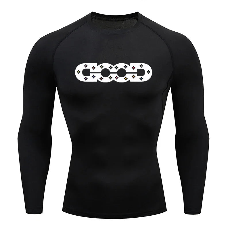 Men's Tight T-Shirt Running Compression Compression T Shirt Gym Fitness Jogging Long Sleeve Male Casual Shirt Tops