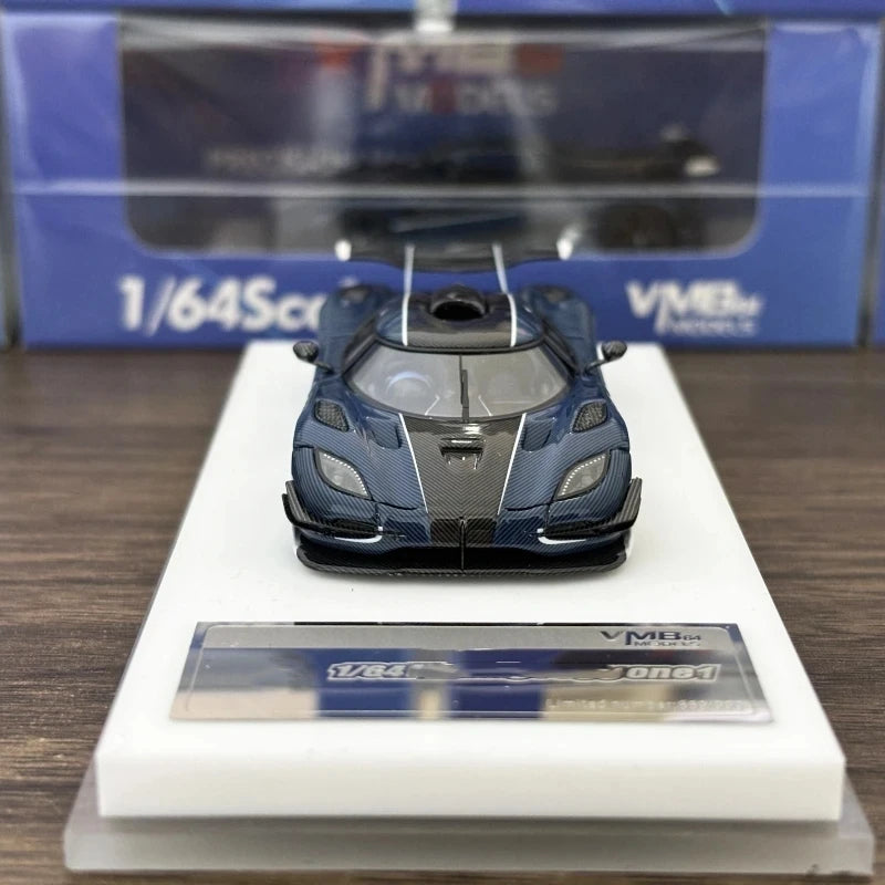 Ready stocks VMB 1/64 ONE1 Carbon Blue Collection Gift Scale Model Car