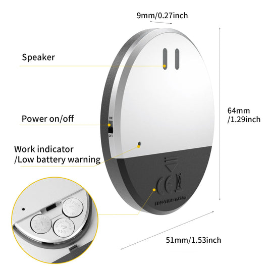 Travel Vibration Door Window Alarm Portable Slim Anti-Theft Sensor Alarm for Hotel Motel Home Apartment Travel Burglar Alert