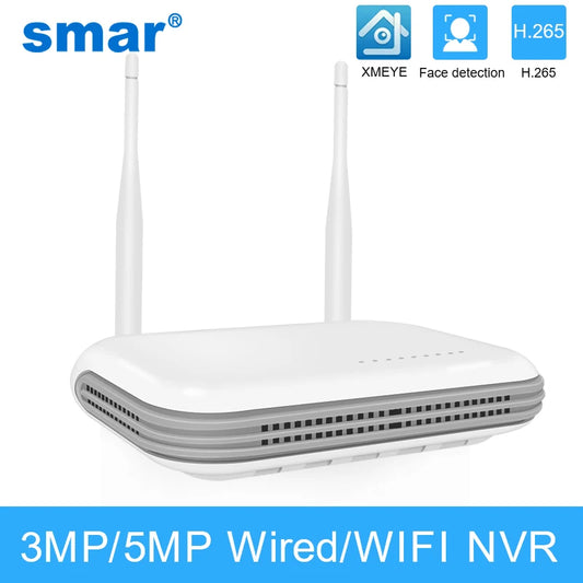 Smar H.265  Wireless NVR 8CH 3MP 5MP WIFI NVR Network Video Recorder Face Detection Email Alart For IP Camera CCTV XMEYE ONVIF
