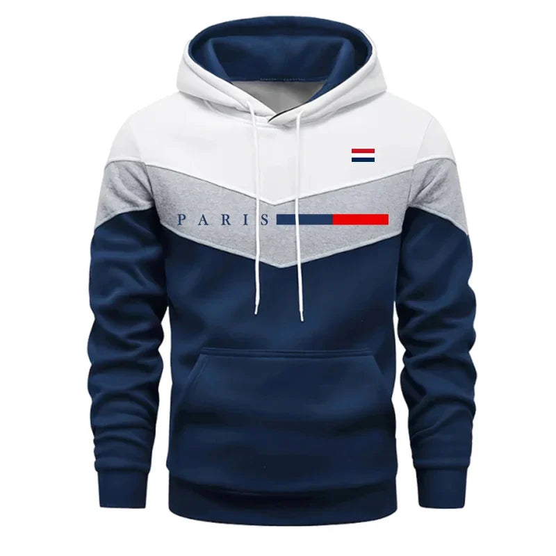 Urban Casual Fashion Hoodie Sportswear Paris Printed Pullover Outfits 2026 Hot Sale Men's Set Hooded Sweatshirt and Jogger Pants