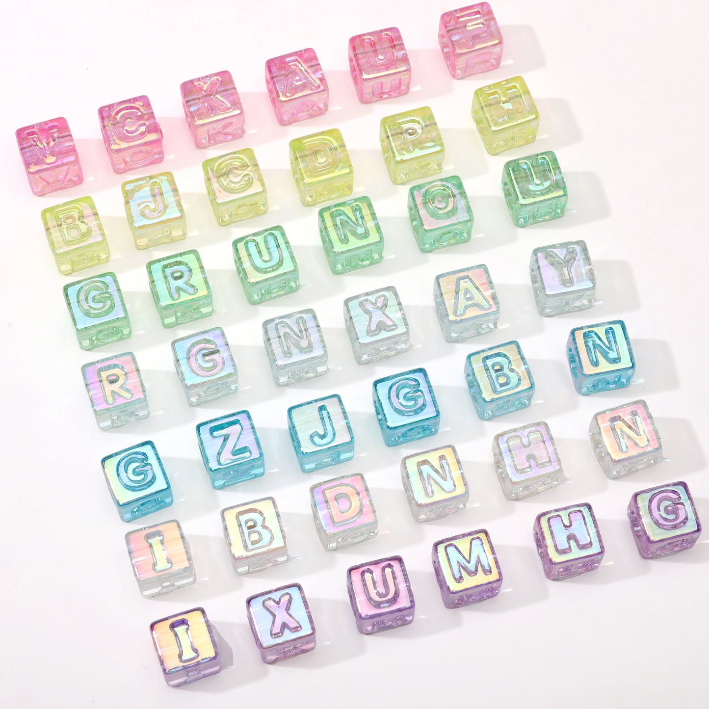 10Pcs beading Colorful Clear Letter Beads Acrylic UV Letter Beads Spacer Beads Girls Gifts Jewelry Making DIY Accessories