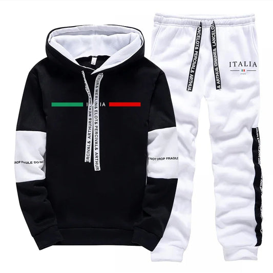 Fashion Mens Tracksuit Print Casual Sweatshirts Sportswear Outdoors Sports Jogging Mens Clothing Single Piece Hoodie Pants 2026