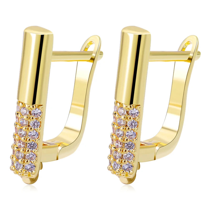 Juya 2 Pairs Wholesale 18K Gold Plated Copper Fastener Shvenzy Earring Hooks Accessories For DIY Fashion Women's Earrings Making