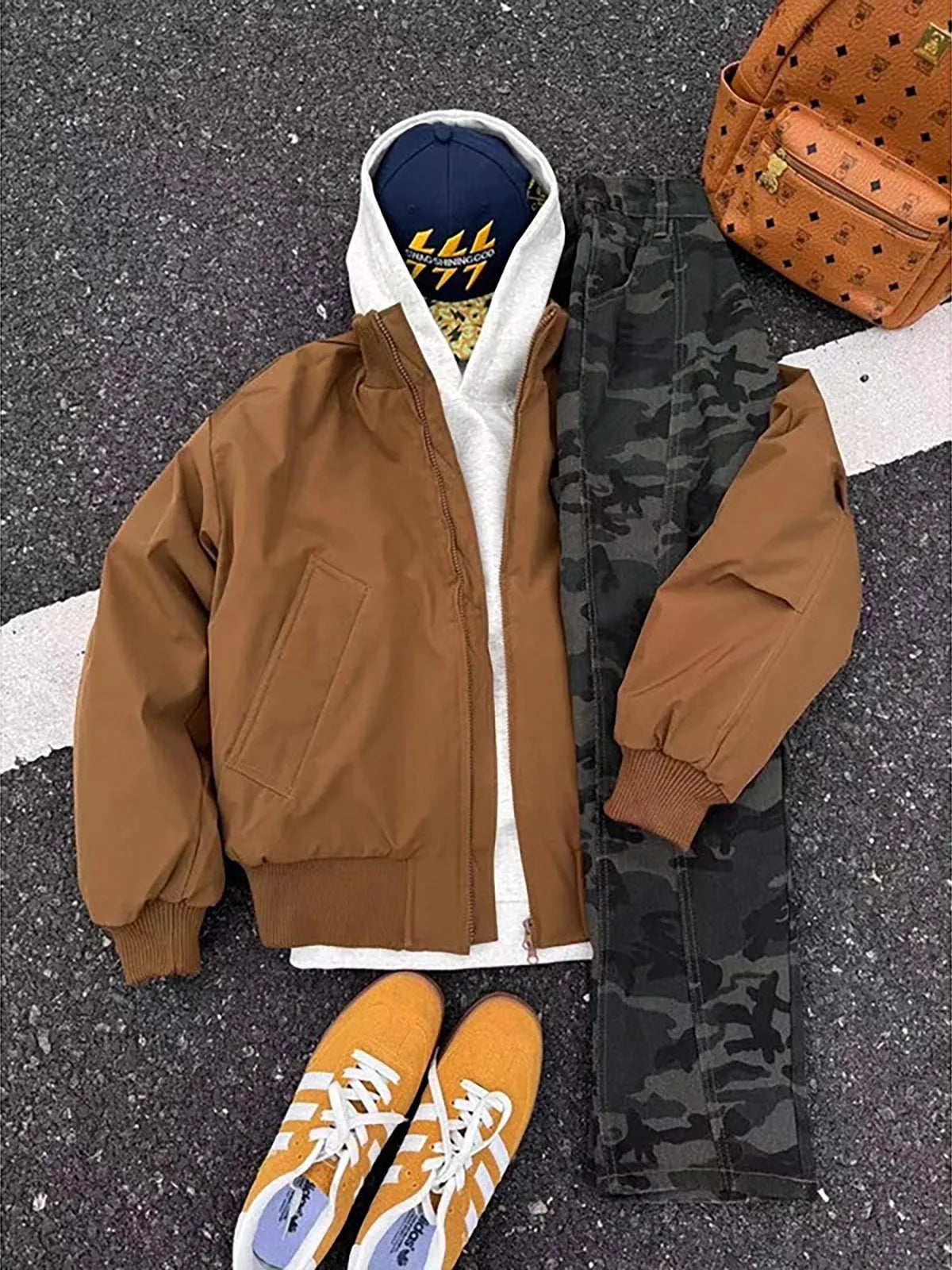 Bla ort Cotton Jaet Men's Winter Baseball Sle Flight Cotton Workwear Coat Warmth Long Sve Zipper Pure Color