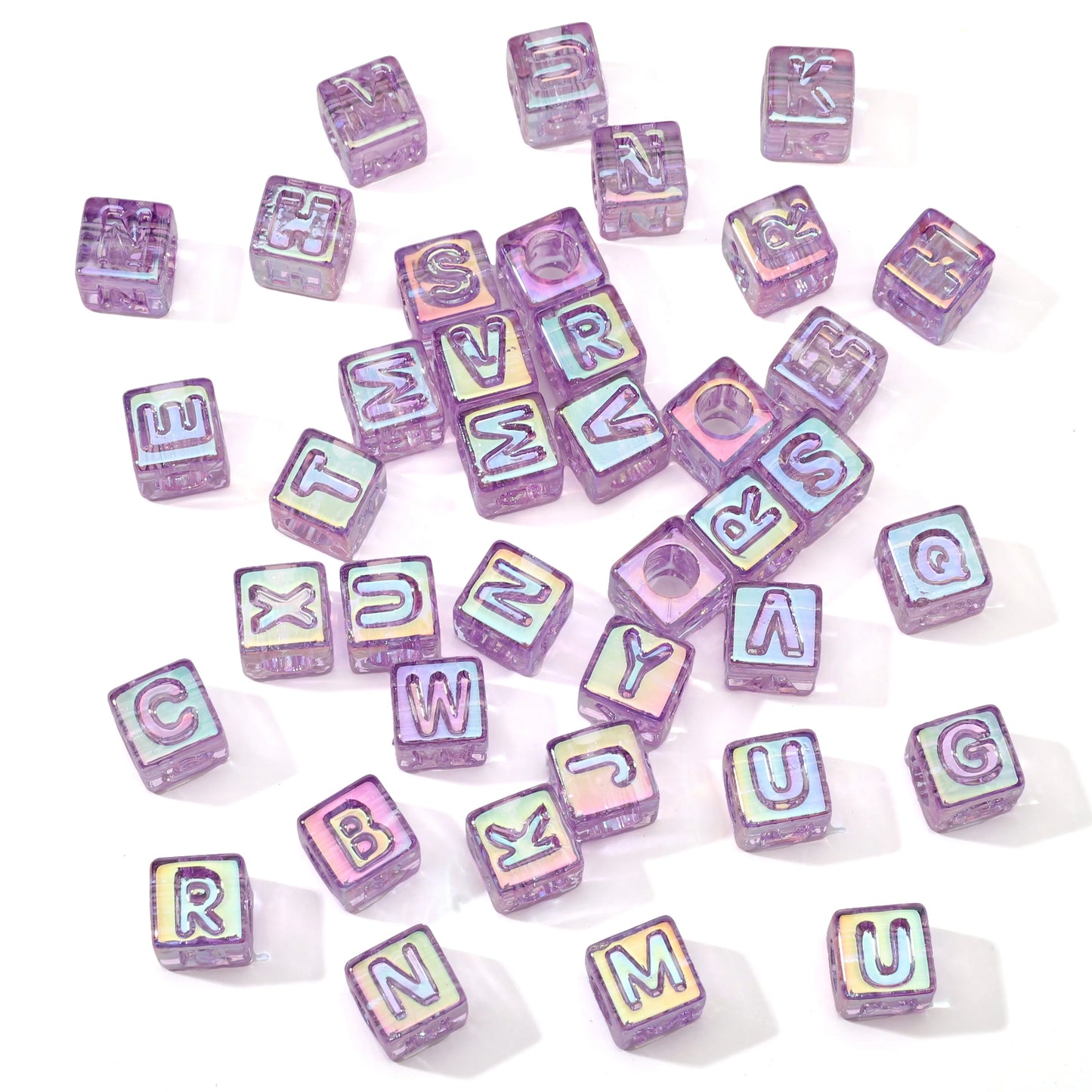 10Pcs beading Colorful Clear Letter Beads Acrylic UV Letter Beads Spacer Beads Girls Gifts Jewelry Making DIY Accessories