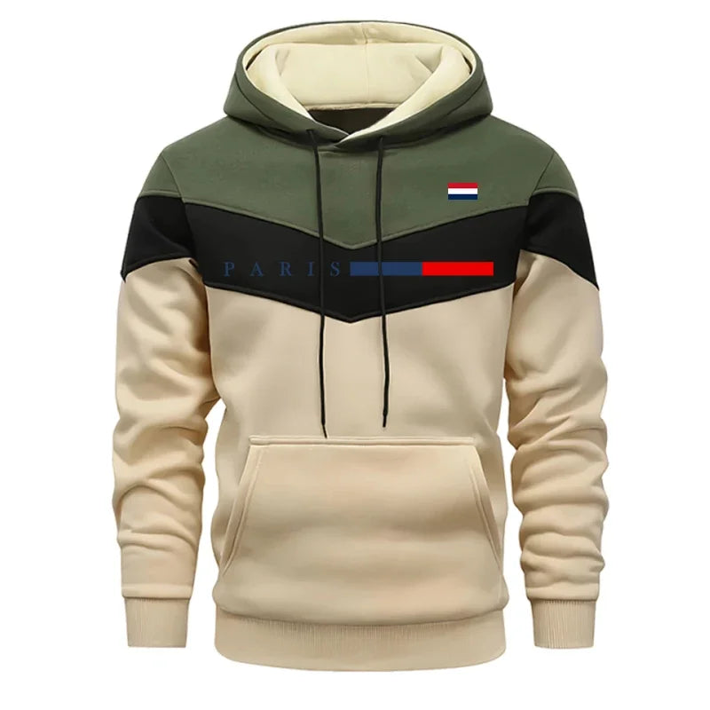 Urban Casual Fashion Hoodie Sportswear Paris Printed Pullover Outfits 2026 Hot Sale Men's Set Hooded Sweatshirt and Jogger Pants