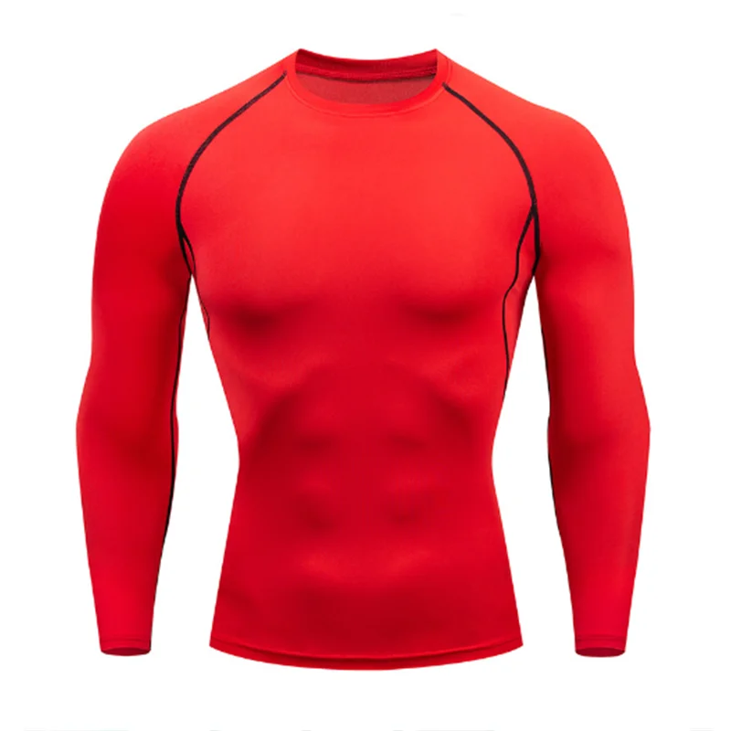 2026 Men Bodybuilding Sport T-shirt Quick Dry Running Shirt Long Sleeve Compression Top Gym T Shirt Men Fitness Tight Rashgard