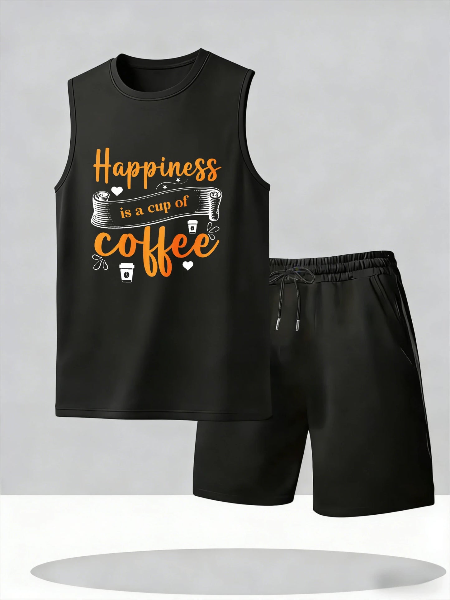 Men's Tank Top Sets 2026 Summer Thin Quick Dry  sports seaside beach two-piece set crewneck oversize jogging set Breathable
