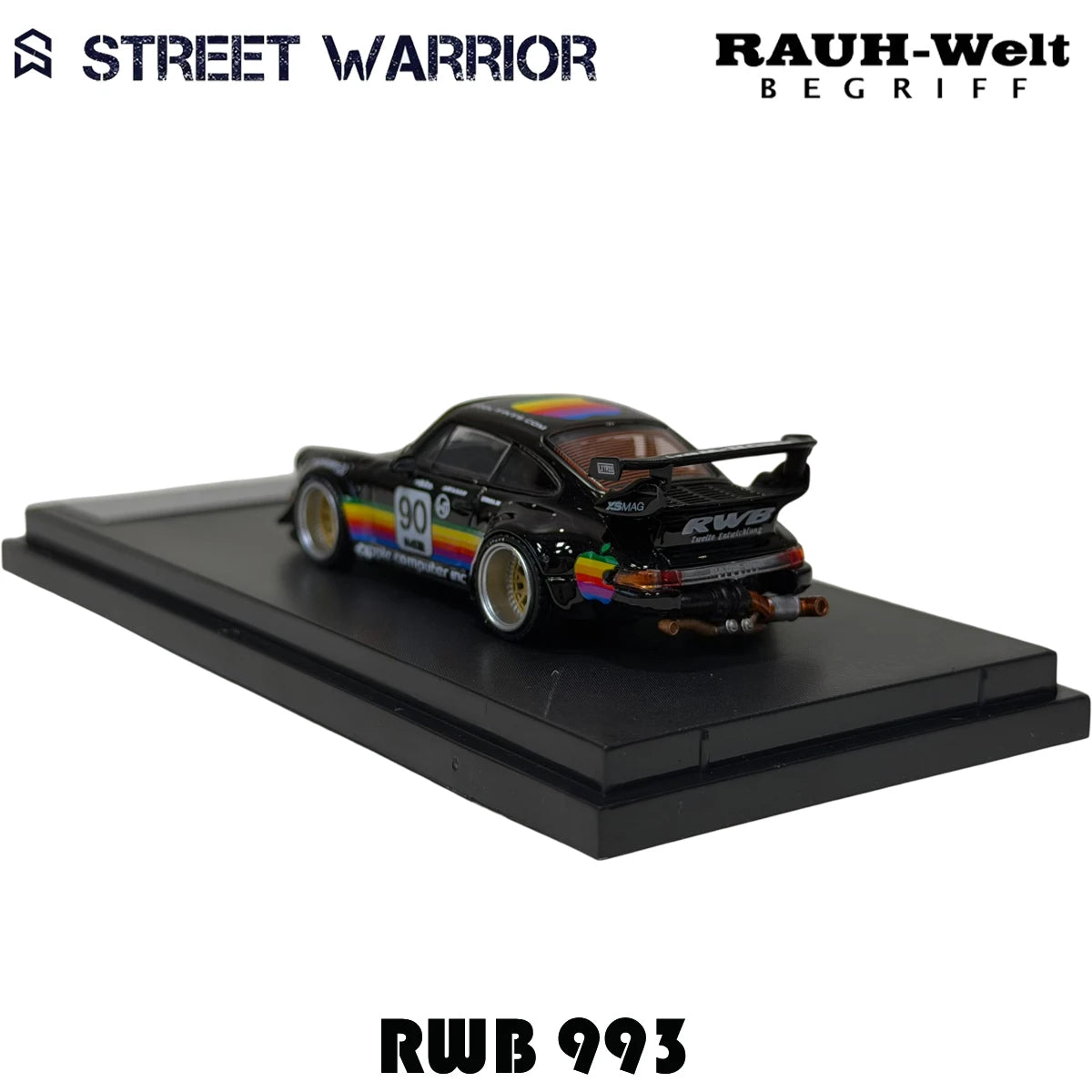 SW In Stock 1:64 RWB 993 Black Apple Diecast Diorama Car Model Collection Street  Warrior