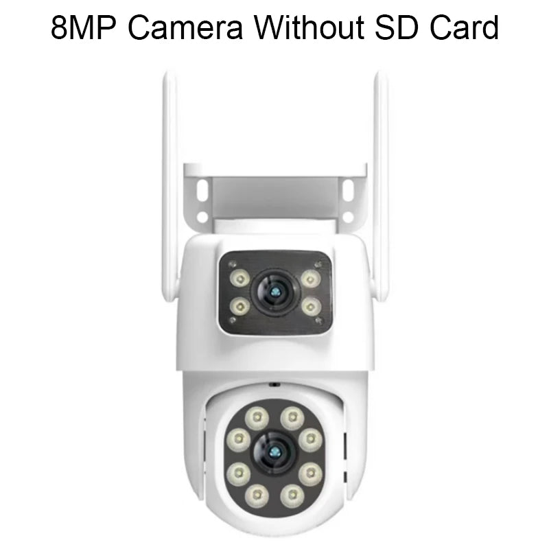 PGST 8MP HD Dual Lens 2.4G WiFi IP Security Camera Wireless PTZ Surveillance Camera CCTV 2-Way Audio IP66 Waterproof Outdoor
