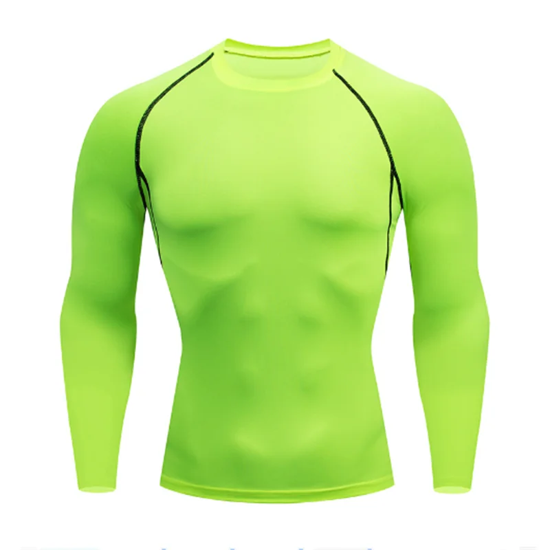 2026 Men Bodybuilding Sport T-shirt Quick Dry Running Shirt Long Sleeve Compression Top Gym T Shirt Men Fitness Tight Rashgard