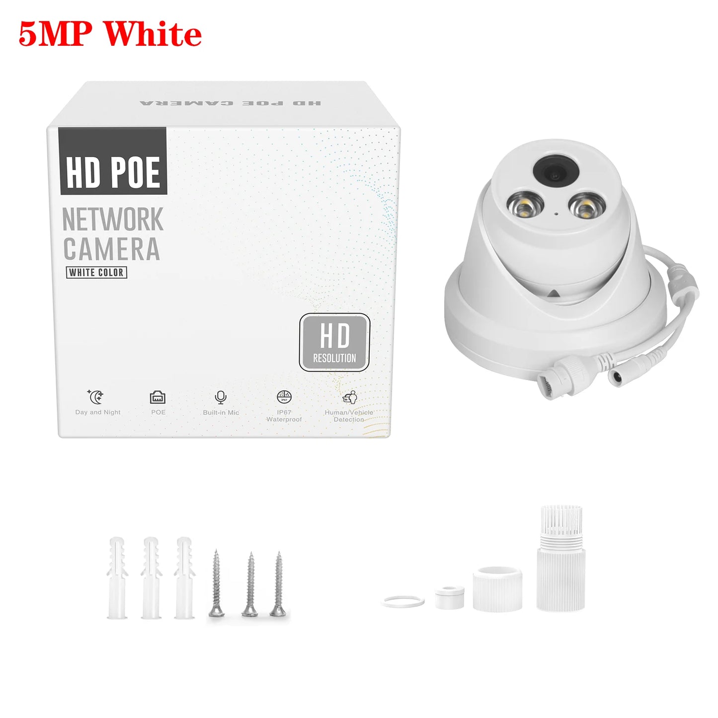 Hikvision Compatible 5MP 8MP 4K ColorVu Dome POE Home IP Camera IR Full Color Night Vision Built-in Mic CCTV Surveillance Video