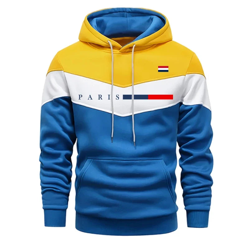 Urban Casual Fashion Hoodie Sportswear Paris Printed Pullover Outfits 2026 Hot Sale Men's Set Hooded Sweatshirt and Jogger Pants