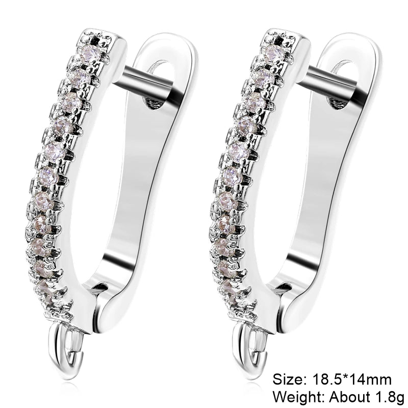 Juya 2 Pairs Wholesale 18K Gold Plated Copper Fastener Shvenzy Earring Hooks Accessories For DIY Fashion Women's Earrings Making