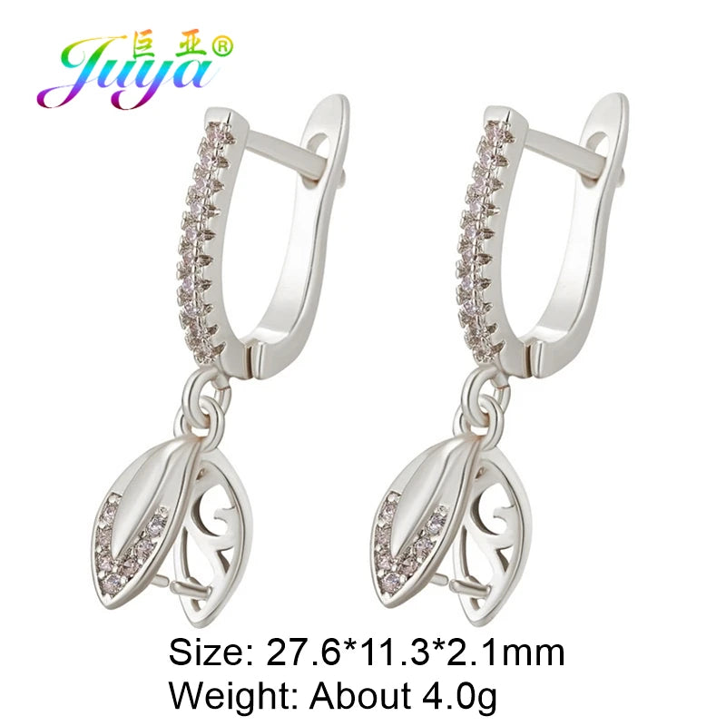 Juya 2 Pairs Wholesale 18K Gold Plated Copper Fastener Shvenzy Earring Hooks Accessories For DIY Fashion Women's Earrings Making