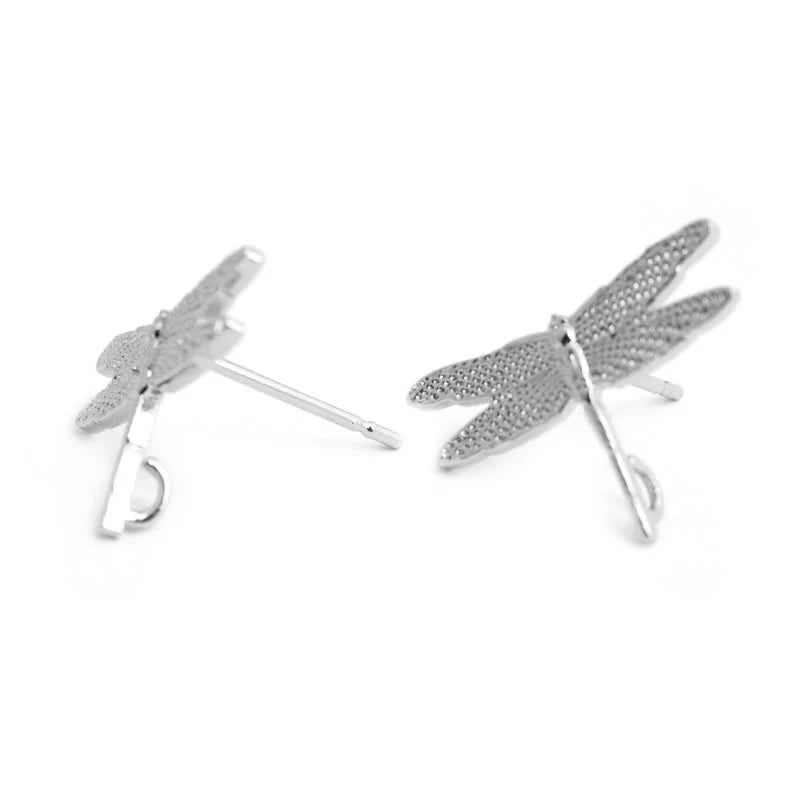 10PCS 24K Gold Color Brass Dragonfly Stud Earrings Women's Earrings High Quality Diy Accessories Rosediy official-website