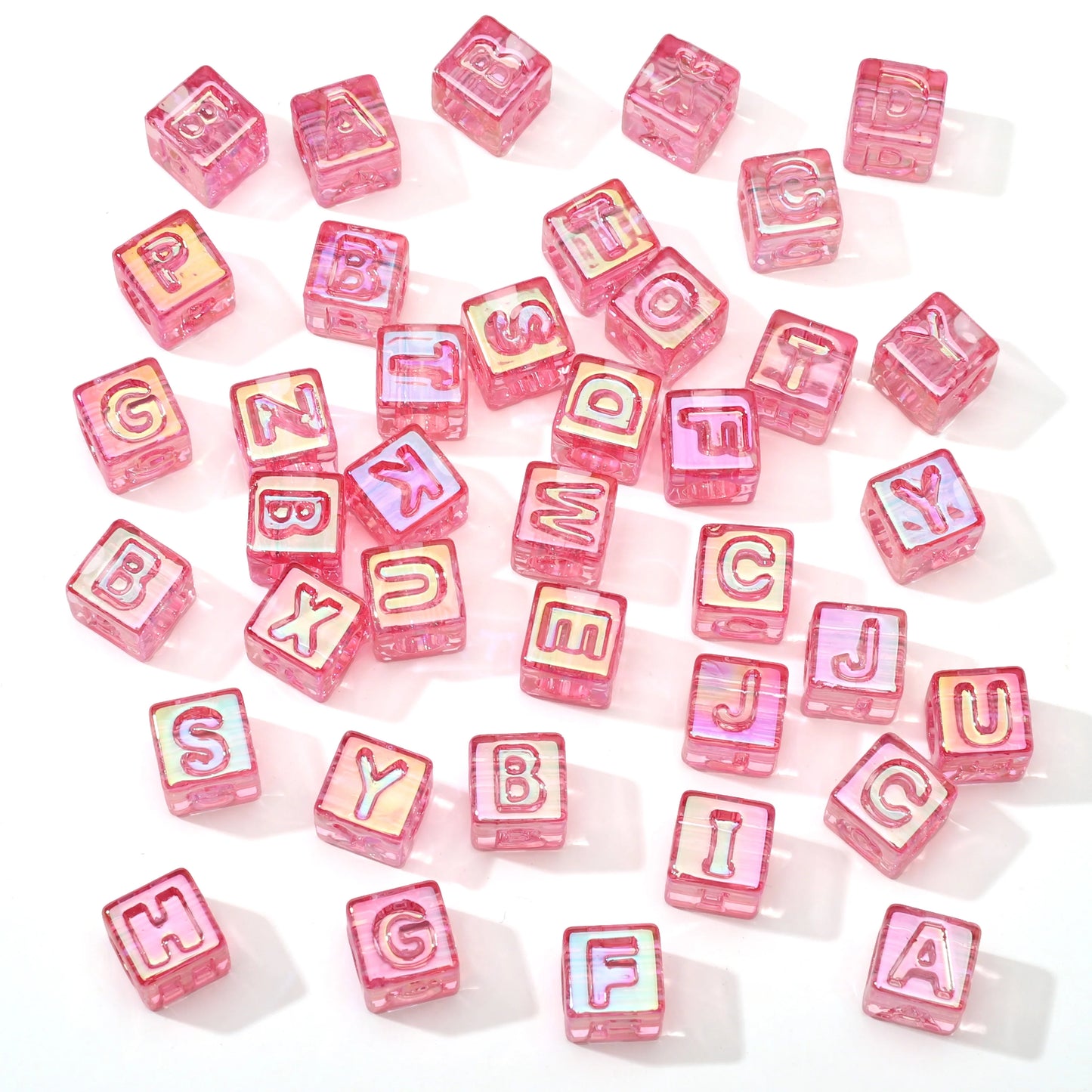 10Pcs beading Colorful Clear Letter Beads Acrylic UV Letter Beads Spacer Beads Girls Gifts Jewelry Making DIY Accessories