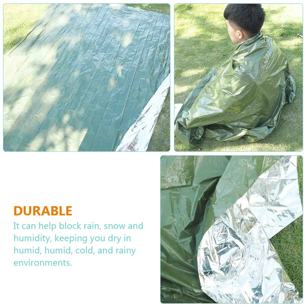 3Pcs Survival Emergency Blanket Outdoor Camping Thermal Reflective Insulation Blanket First Aid Camping Covering Sheet