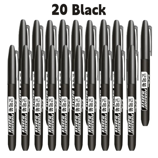 6PCs/Set Permanent Marker Pen Fine Point Waterproof Markers Thin Nib Crude Nib Black Blue Red Ink 1.5mm Fine Color Marker Pens