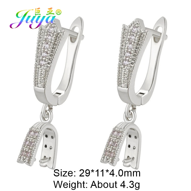 Juya 2 Pairs Wholesale 18K Gold Plated Copper Fastener Shvenzy Earring Hooks Accessories For DIY Fashion Women's Earrings Making