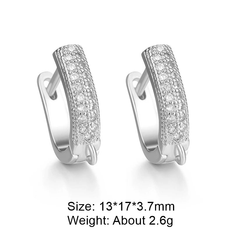 Juya 2 Pairs Wholesale 18K Gold Plated Copper Fastener Shvenzy Earring Hooks Accessories For DIY Fashion Women's Earrings Making