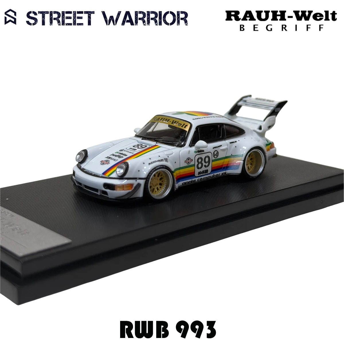 SW In Stock 1:64 RWB 993 Black Apple Diecast Diorama Car Model Collection Street  Warrior