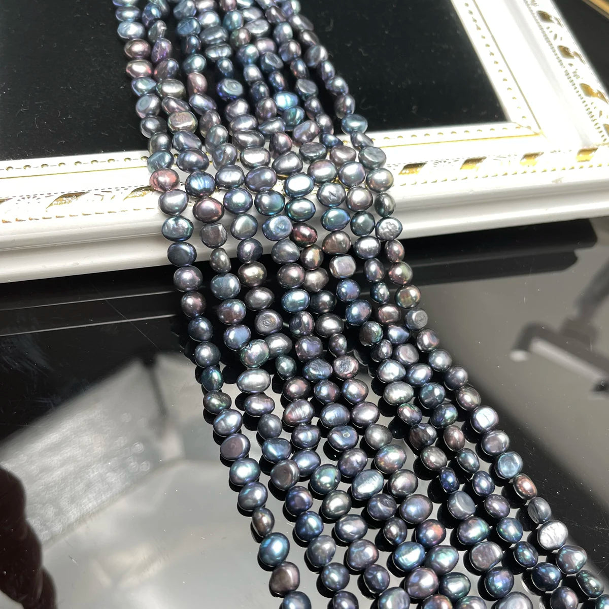 6-7-8mm Natural Freshwater Irregular Pearl Beads Double-Sided Loose Beads for DIY Jewelry Making Necklace Bracelet Accessories