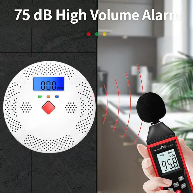 WiFi Smart Carbon Monoxide Detector Alarm 85dB Sound Warning LCD Digital Display Home Indoor Real-Time CO Monitor Poisoning