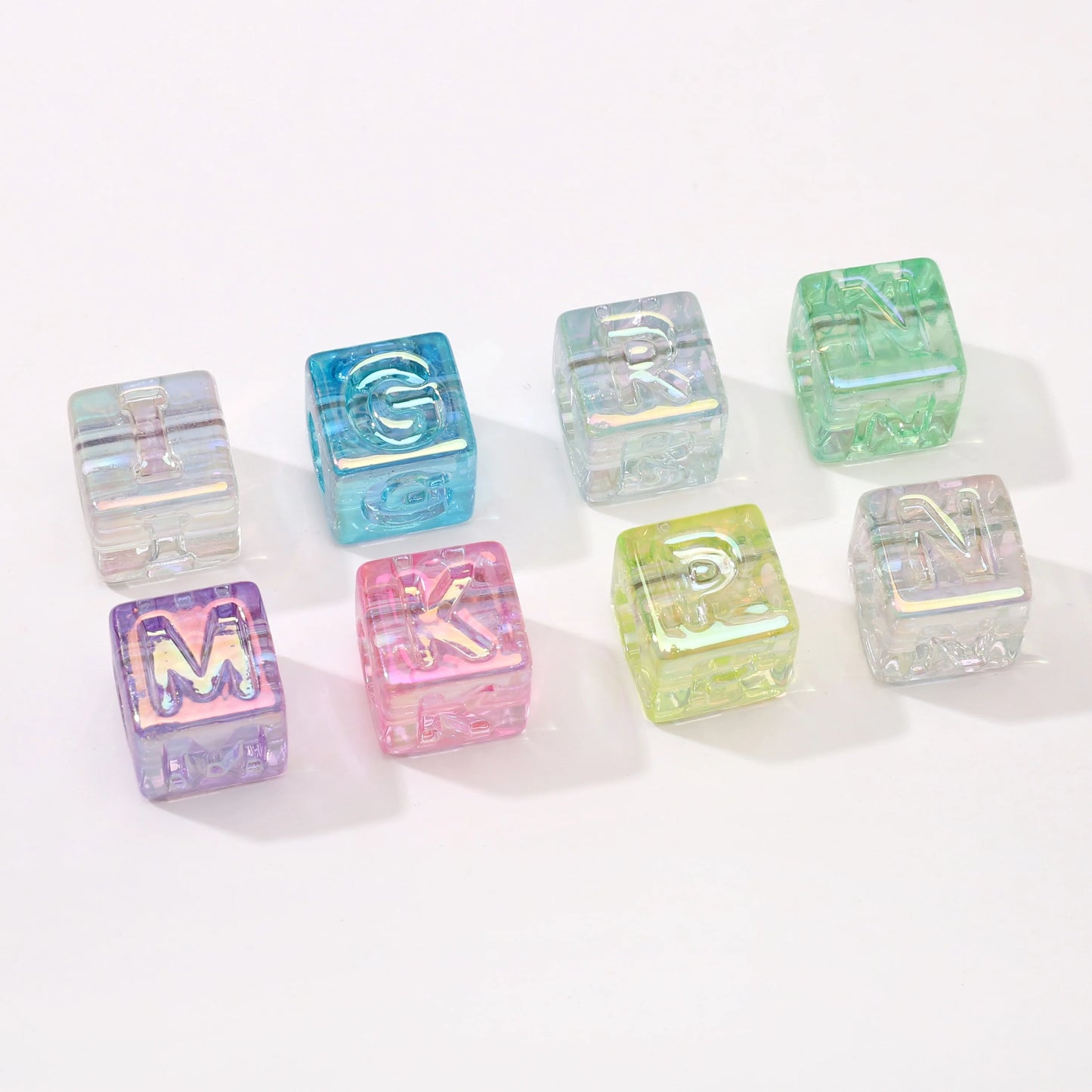 10Pcs beading Colorful Clear Letter Beads Acrylic UV Letter Beads Spacer Beads Girls Gifts Jewelry Making DIY Accessories