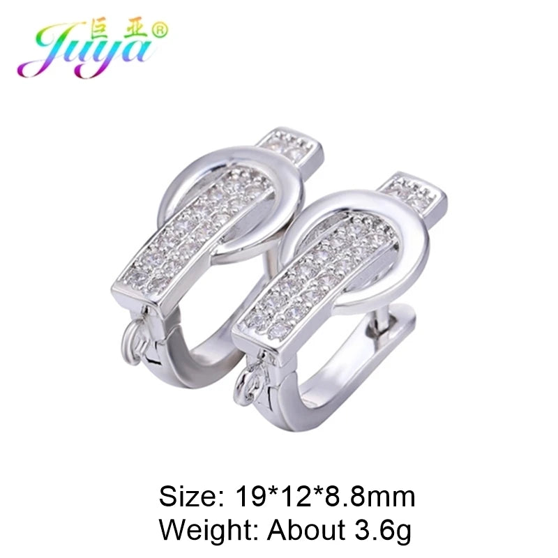 Juya 2 Pairs Wholesale 18K Gold Plated Copper Fastener Shvenzy Earring Hooks Accessories For DIY Fashion Women's Earrings Making