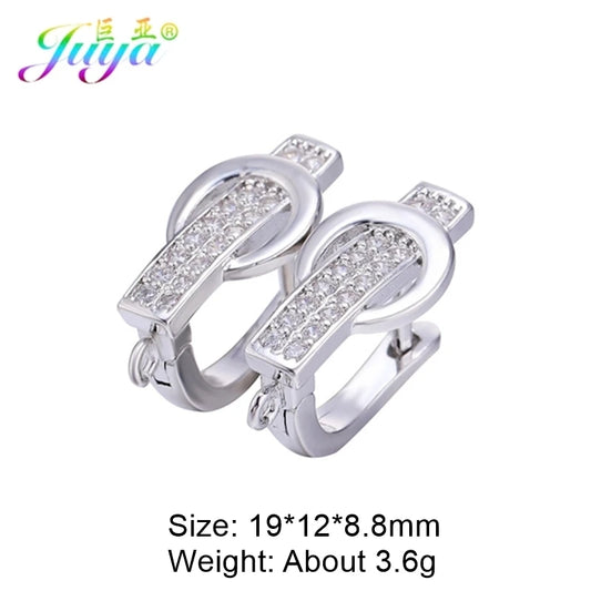 Juya 2 Pairs Wholesale 18K Gold Plated Copper Fastener Shvenzy Earring Hooks Accessories For DIY Fashion Women's Earrings Making