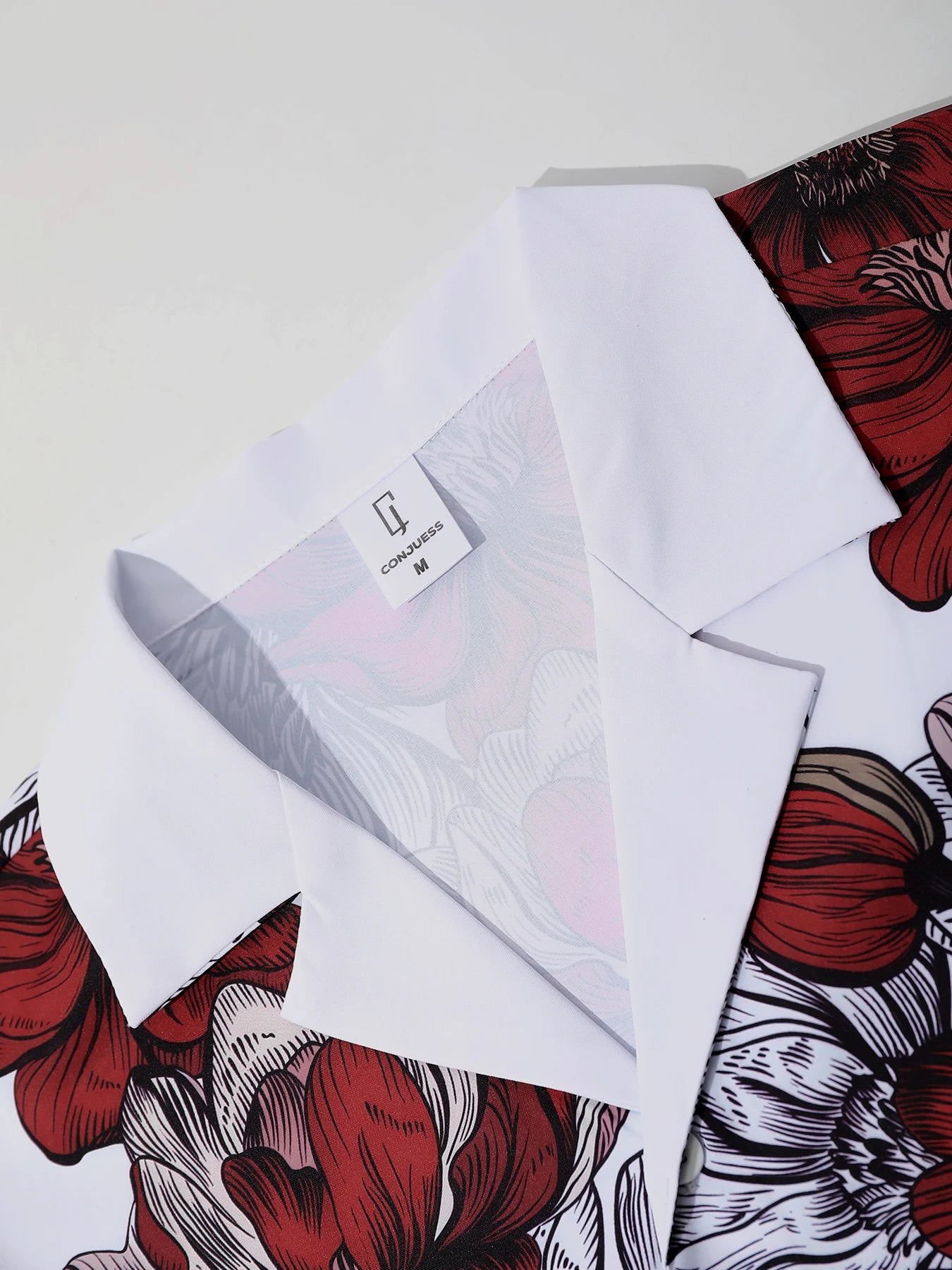 Men's Summer Lightweight Breathable Outfit, Bold Floral Print Shirt & Shorts for Vacation
