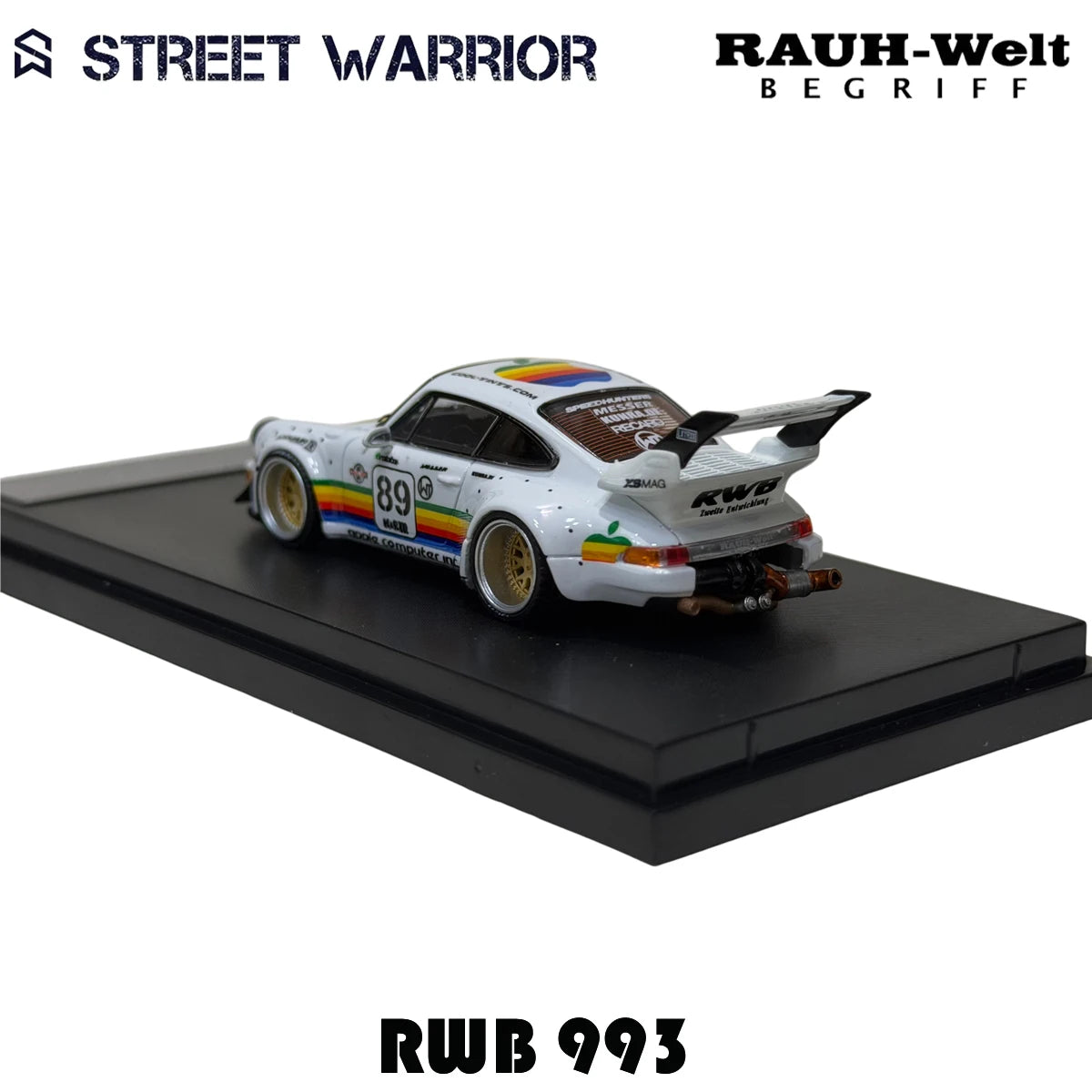 SW In Stock 1:64 RWB 993 Black Apple Diecast Diorama Car Model Collection Street  Warrior
