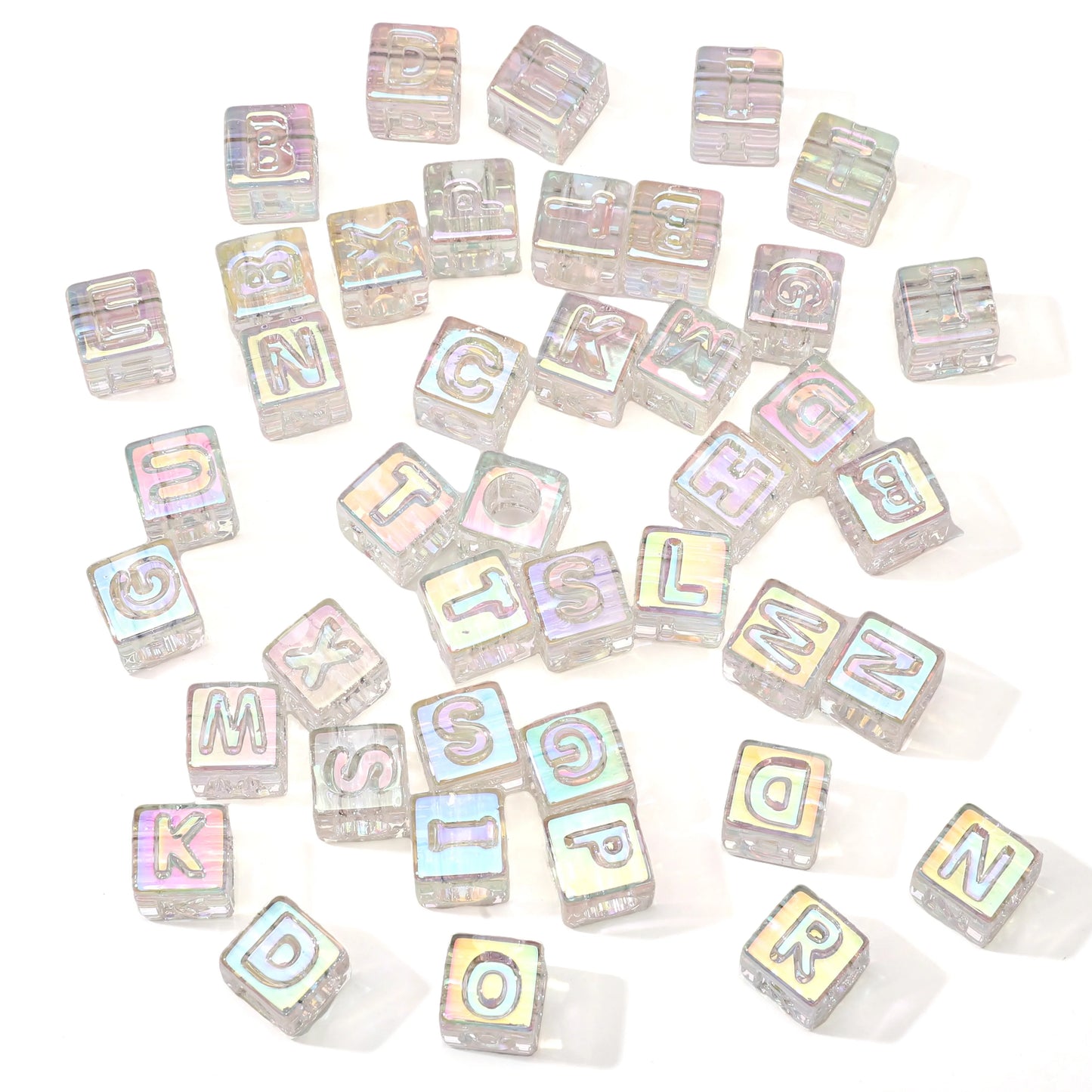 10Pcs beading Colorful Clear Letter Beads Acrylic UV Letter Beads Spacer Beads Girls Gifts Jewelry Making DIY Accessories