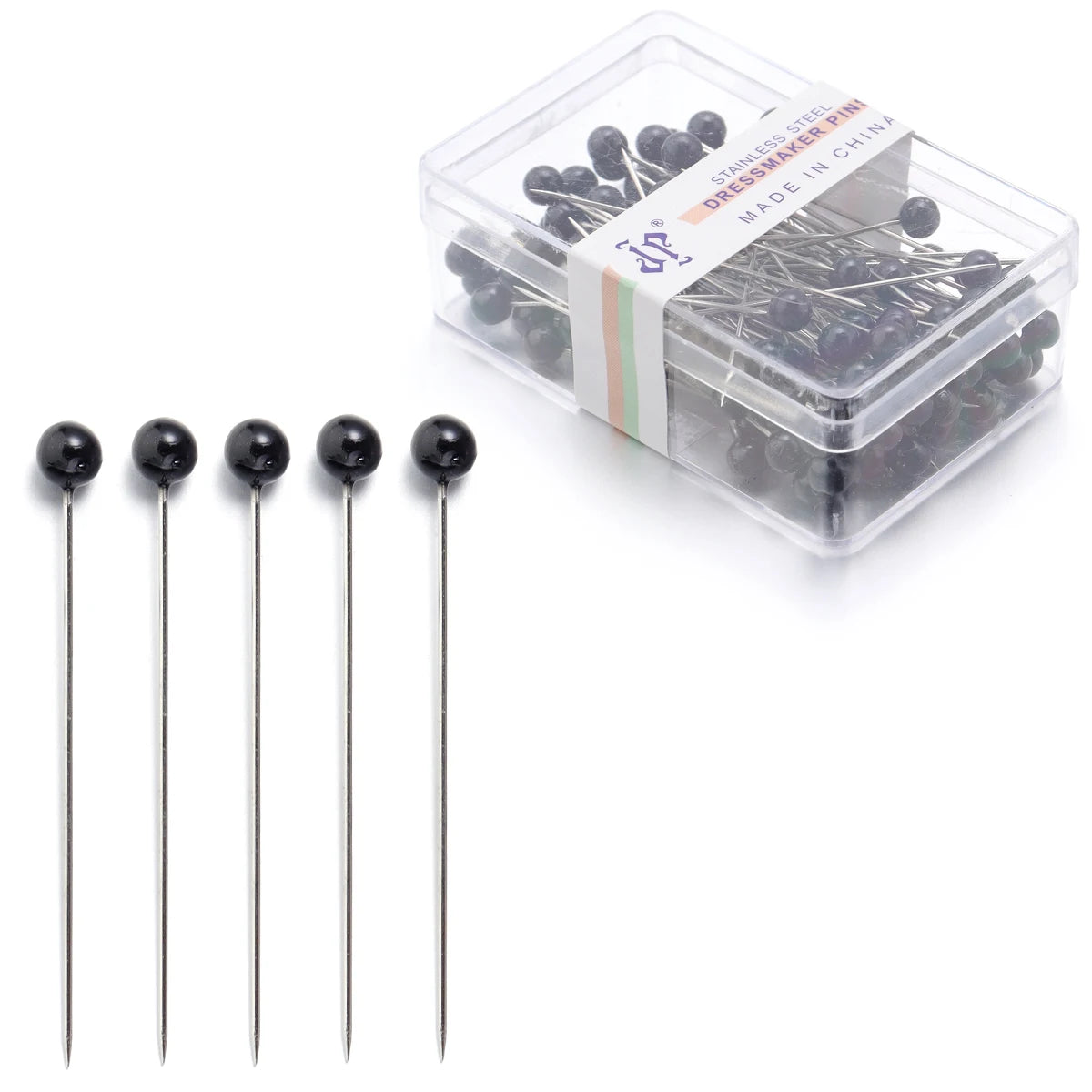 100Pcs Color Ball Head Pins Stainless Steel Pearl Big Head Sewing Pins for Clothing Positioning Supplies Sewing Supplies Tools