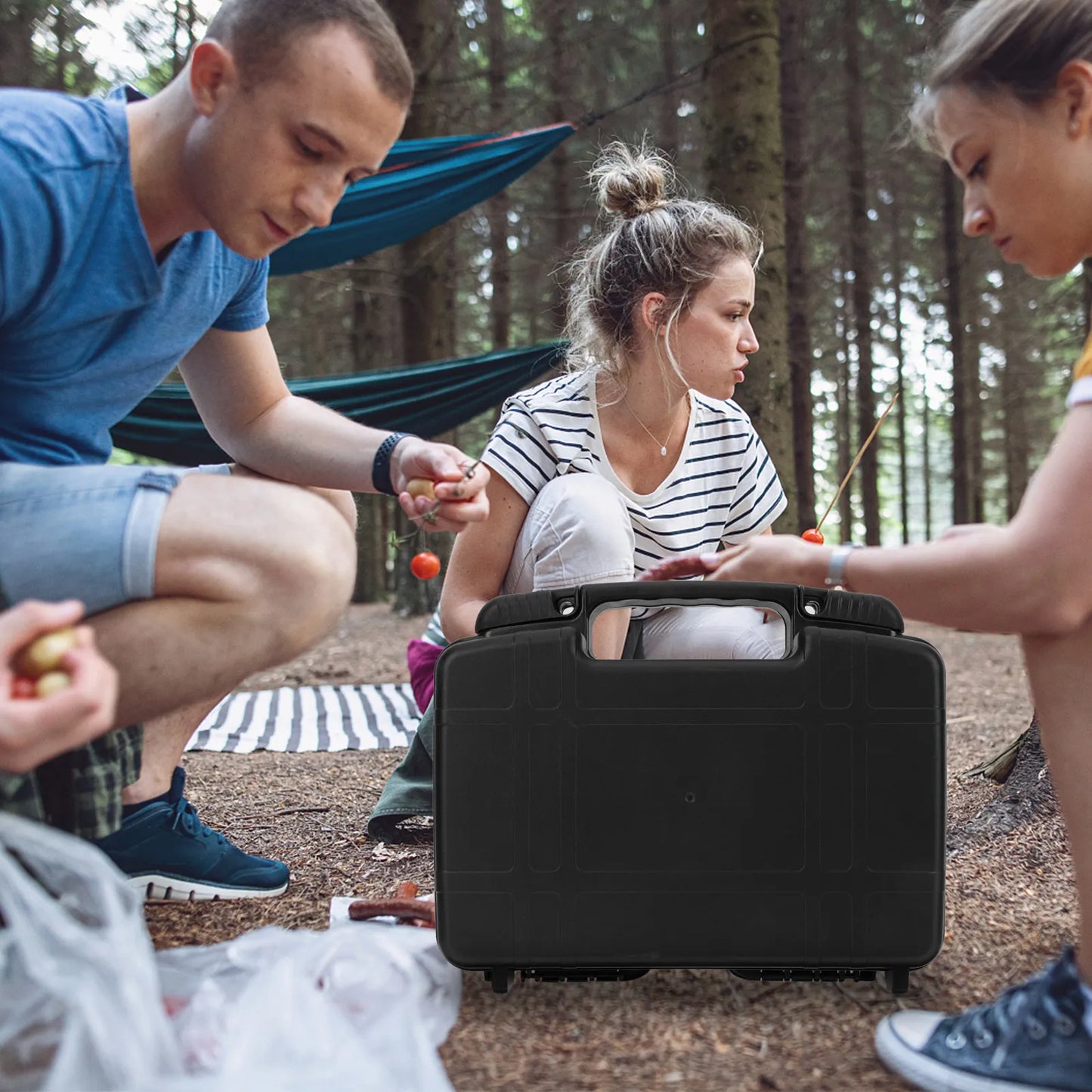 Wear-Resistant Survival Box Multi-Function Outdoor Tool Case Shockproof Waterproof Carrying Storage Container for Camping