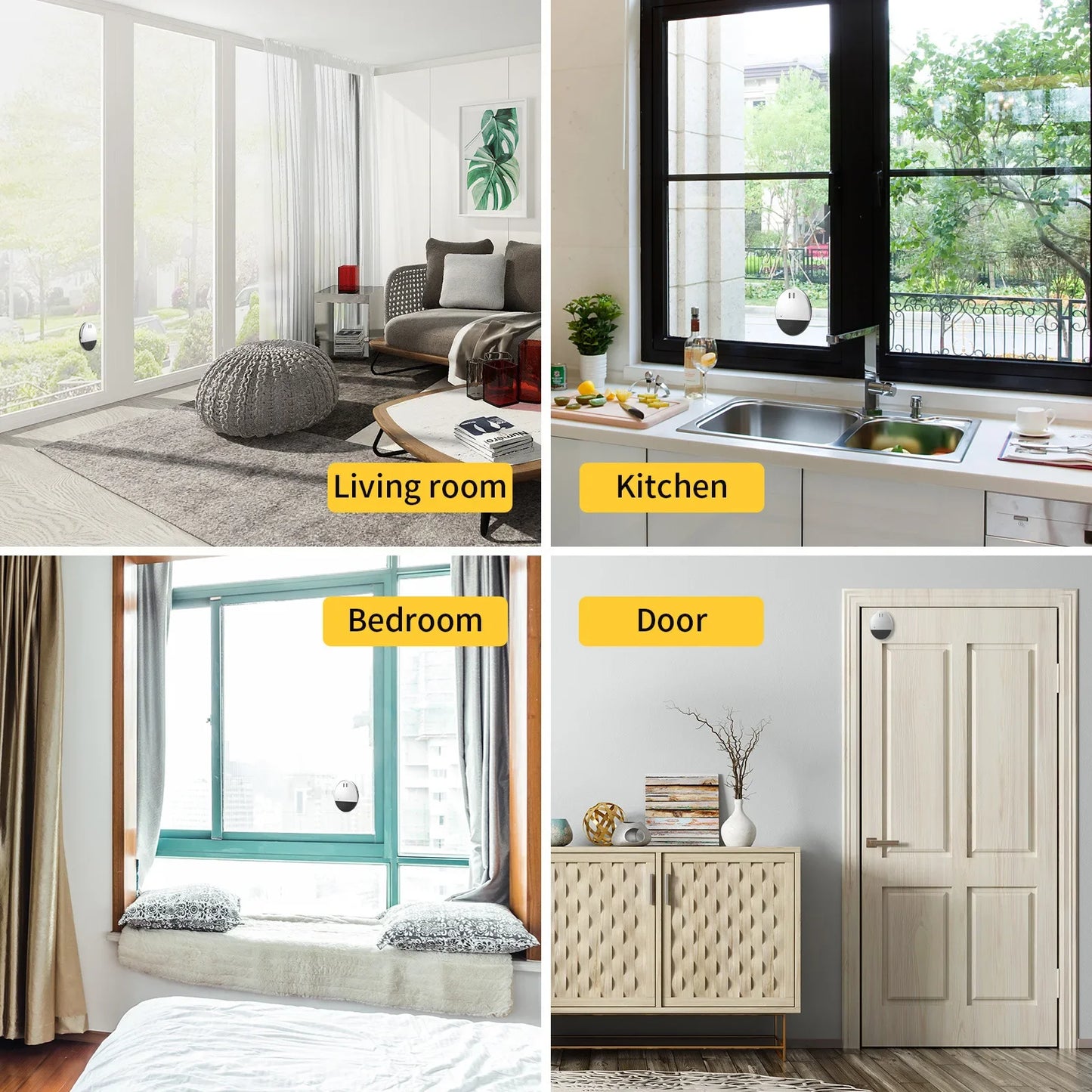 Travel Vibration Door Window Alarm Portable Slim Anti-Theft Sensor Alarm for Hotel Motel Home Apartment Travel Burglar Alert