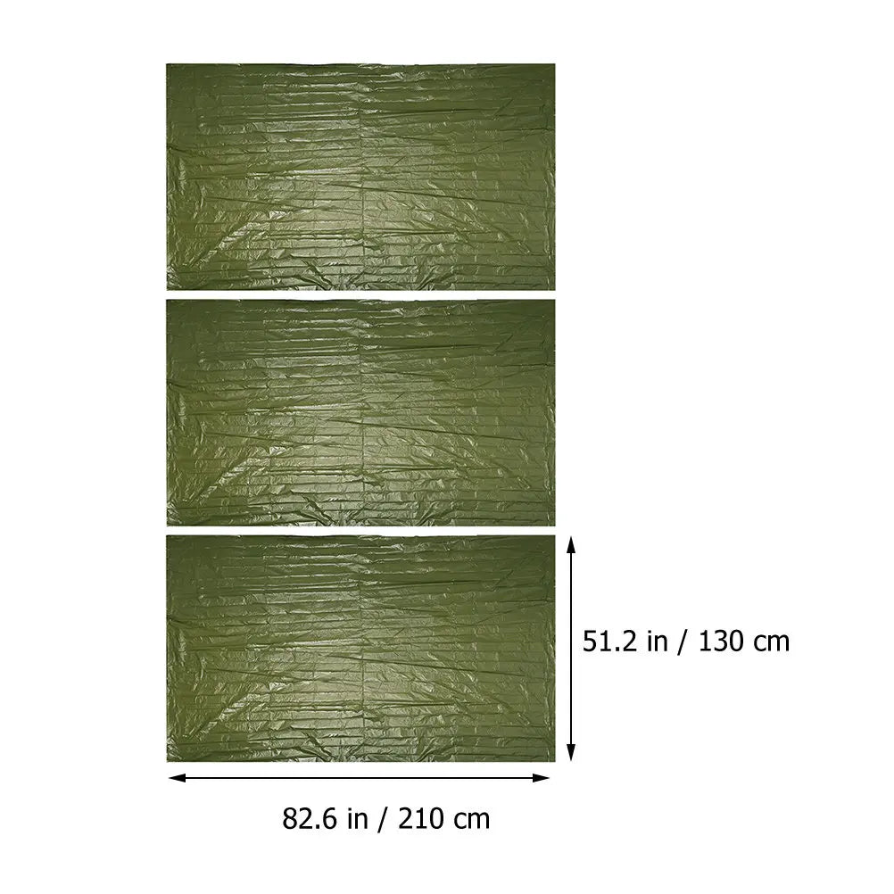 3Pcs Survival Emergency Blanket Outdoor Camping Thermal Reflective Insulation Blanket First Aid Camping Covering Sheet