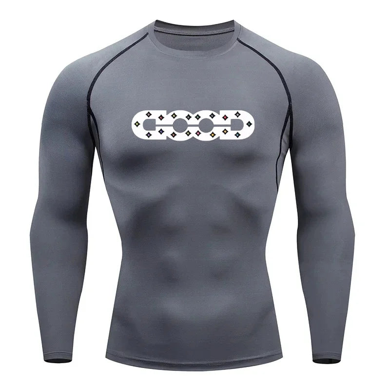 Men's Tight T-Shirt Running Compression Compression T Shirt Gym Fitness Jogging Long Sleeve Male Casual Shirt Tops