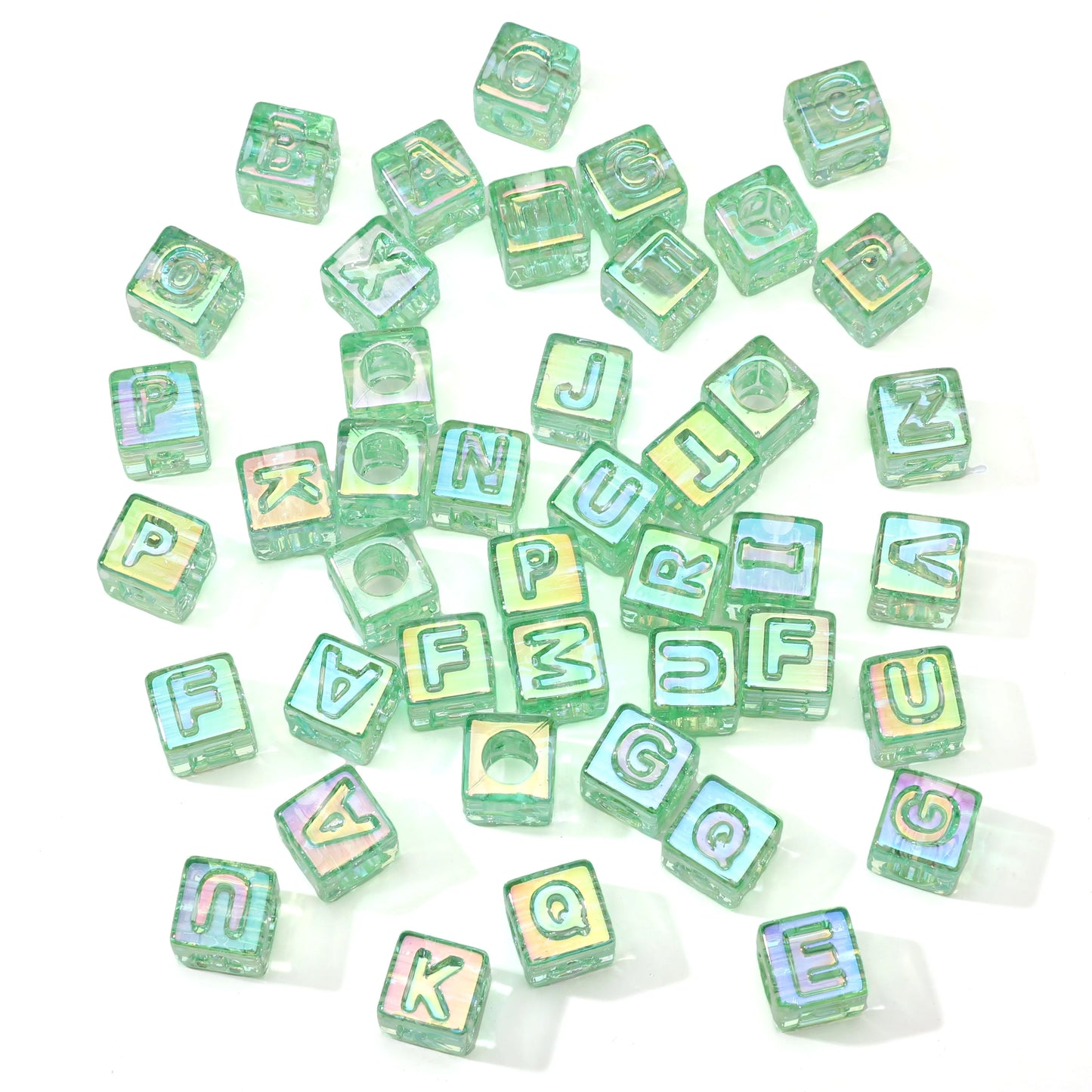 10Pcs beading Colorful Clear Letter Beads Acrylic UV Letter Beads Spacer Beads Girls Gifts Jewelry Making DIY Accessories